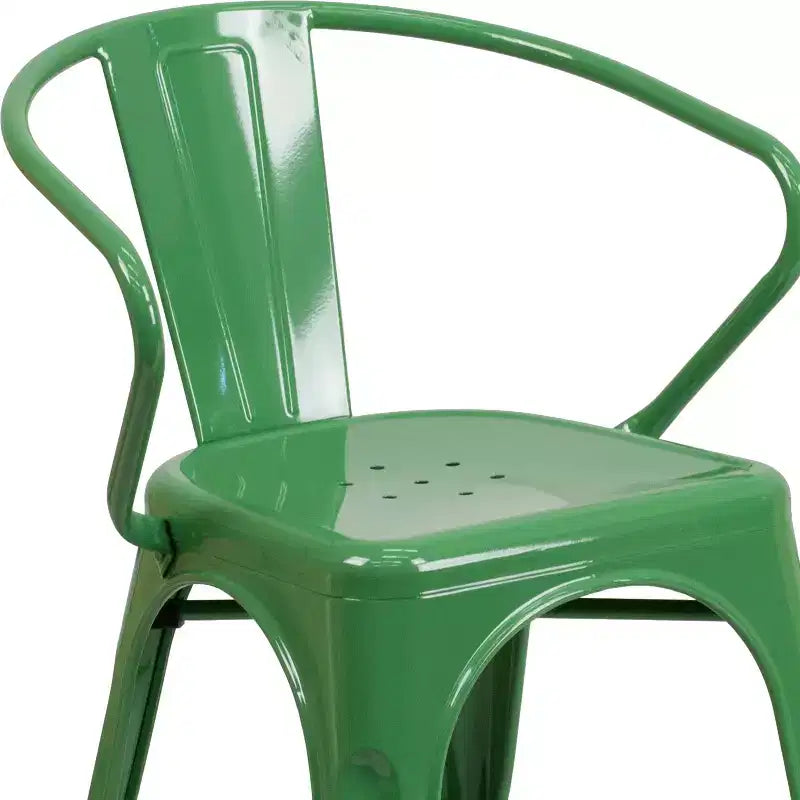 Sedia Emma and Oliver in Metallo Colorato per Interni ed Esterni, con Braccioli, Grado Commerciale