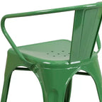 Sedia Emma and Oliver in Metallo Colorato per Interni ed Esterni, con Braccioli, Grado Commerciale