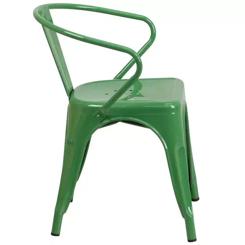 Sedia Emma and Oliver in Metallo Colorato per Interni ed Esterni, con Braccioli, Grado Commerciale