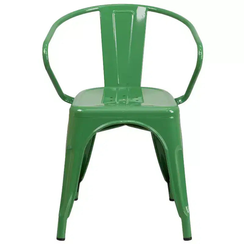 Sedia Emma and Oliver in Metallo Colorato per Interni ed Esterni, con Braccioli, Grado Commerciale