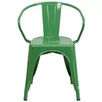 Sedia Emma and Oliver in Metallo Colorato per Interni ed Esterni, con Braccioli, Grado Commerciale