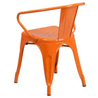 Sedia Emma and Oliver in Metallo Colorato per Interni ed Esterni, con Braccioli, Grado Commerciale