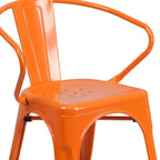 Sedia Emma and Oliver in Metallo Colorato per Interni ed Esterni, con Braccioli, Grado Commerciale