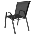 Emma e Oliver, set da 4 sedie impilabili da esterno con materiale Flex Comfort - Sedia impilabile da patio