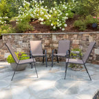 Emma e Oliver, set da 4 sedie impilabili da esterno con materiale Flex Comfort - Sedia impilabile da patio