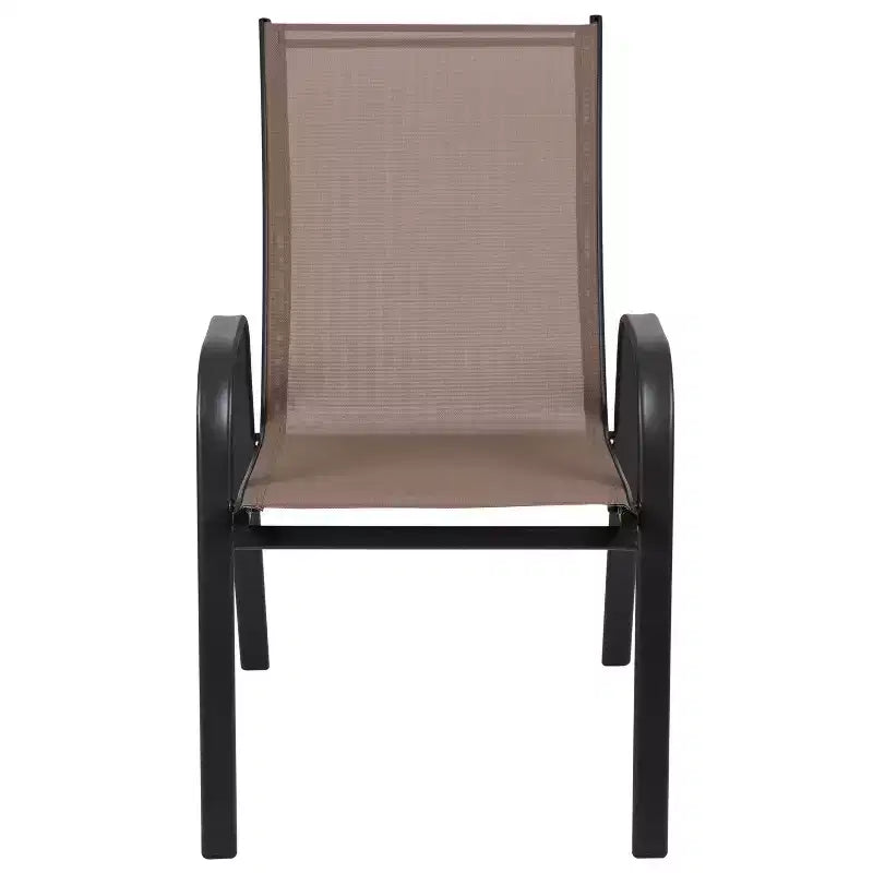 Emma e Oliver, set da 4 sedie impilabili da esterno con materiale Flex Comfort - Sedia impilabile da patio
