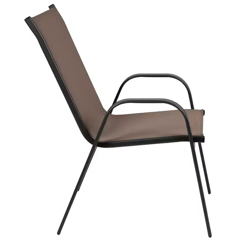 Emma e Oliver, set da 4 sedie impilabili da esterno con materiale Flex Comfort - Sedia impilabile da patio