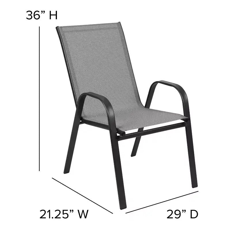 Emma e Oliver, set da 4 sedie impilabili da esterno con materiale Flex Comfort - Sedia impilabile da patio