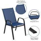 Emma e Oliver, set da 4 sedie impilabili da esterno con materiale Flex Comfort - Sedia impilabile da patio