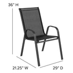 Emma e Oliver, set da 4 sedie impilabili da esterno con materiale Flex Comfort - Sedia impilabile da patio