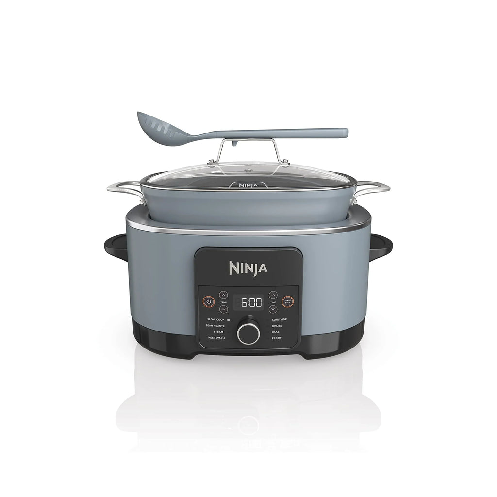 Ciotola multifunzione da 8,5 litri, con 8 funzioni in 1: Slow Cooker, Forno Olandese, Vaporiera, Coperchio in Vetro, Cucchiaio Integrato, Pentola Adatta al Forno fino a 260°C