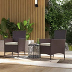 Outsunny Set 2 sedie da Pranzo in Rattan con Cuscini e Piedini Antiscivolo, Sedie Impilabili per Patio, Giardino, Prato, Caffè Scuro