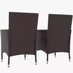 Outsunny Set 2 sedie da Pranzo in Rattan con Cuscini e Piedini Antiscivolo, Sedie Impilabili per Patio, Giardino, Prato, Caffè Scuro