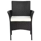 Costway Poltrona da pranzo in rattan per patio, con cuscino, in stile divano, colore nero