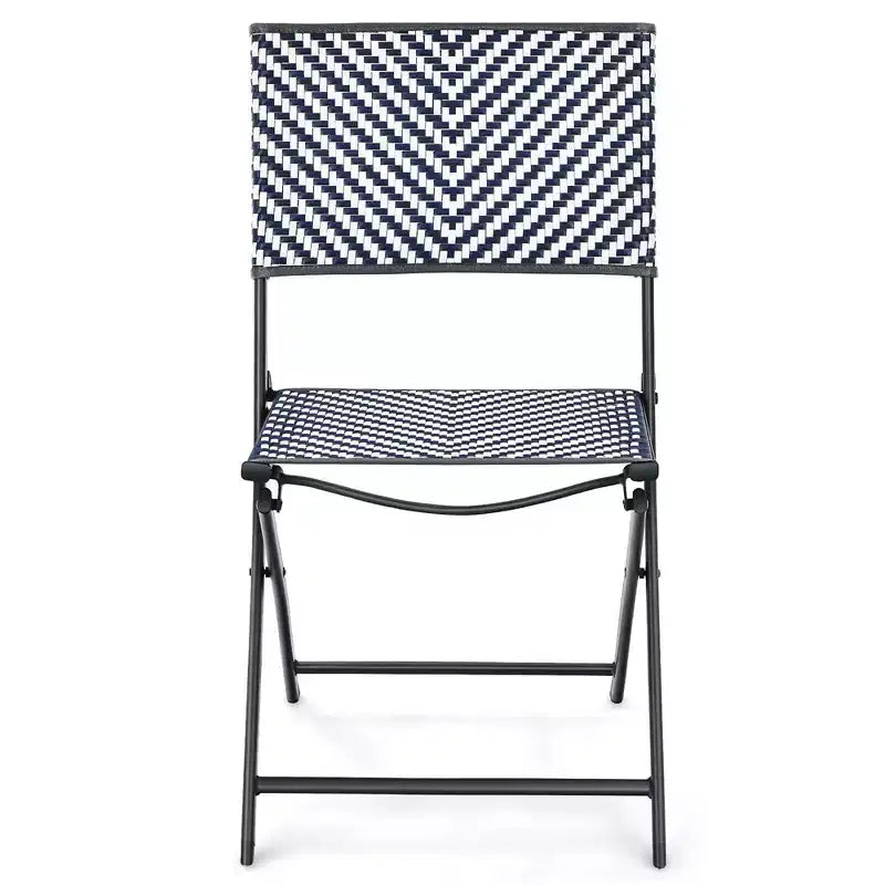 Costway Lot de 4 chaises de salle à manger pliantes en rotin pour patio, camping, jardin portable