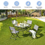 Costway Lot de 4 chaises de salle à manger pliantes en rotin pour patio, camping, jardin portable