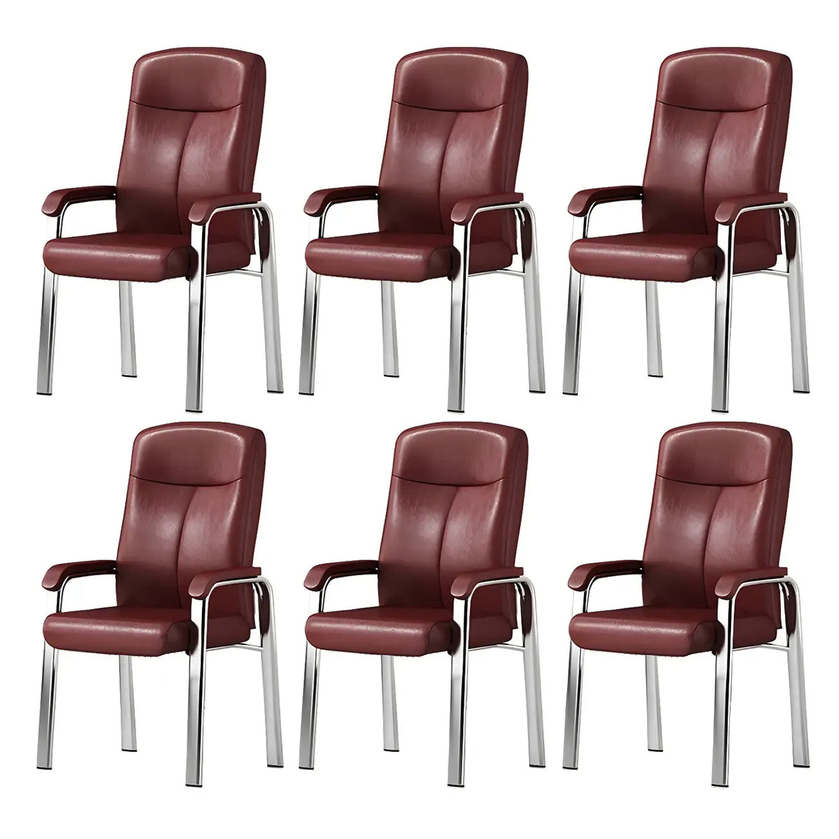 Sedia da ufficio HomeyFad moderna in pelle e metallo a 4 gambe con braccioli