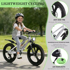 NAYSAYE Bicicletta da montagna per bambini da 20 pollici con trasmissione a 7 velocità e telaio in lega di magnesio per ragazzi e ragazze di età 8-12 anni, 57.09*21.65*29.92