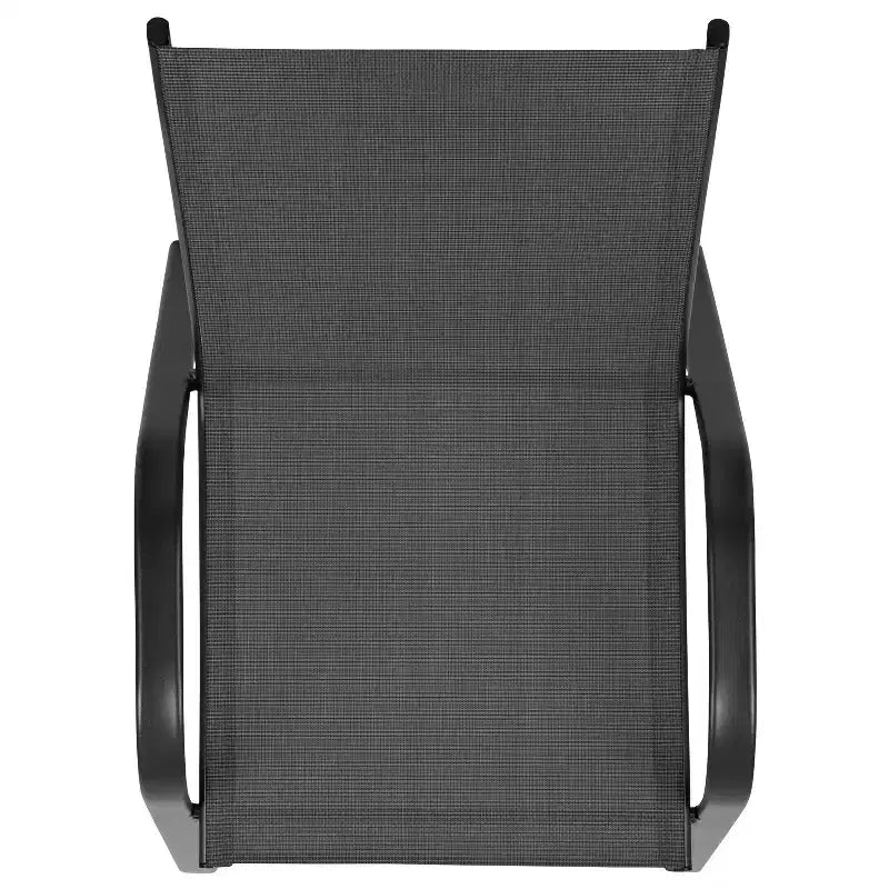 Merrick Lane Lot de 4 chaises de patio empilables Manado en métal avec matériau Flex Comfort