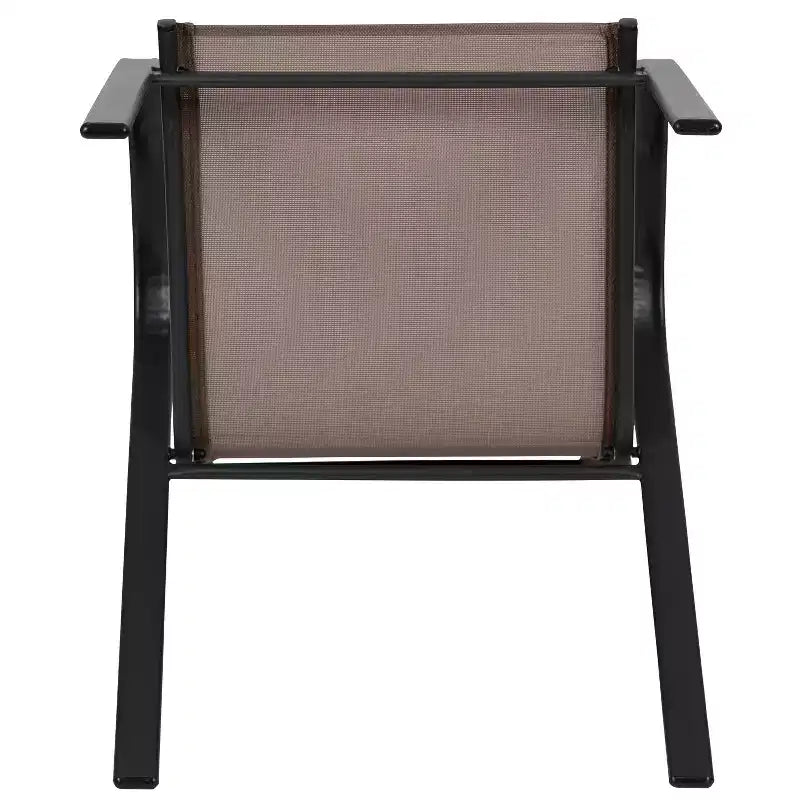 Merrick Lane Lot de 4 chaises de patio empilables Manado en métal avec matériau Flex Comfort