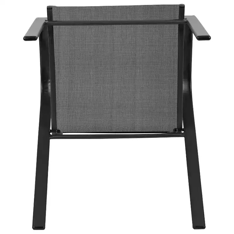Merrick Lane Lot de 4 chaises de patio empilables Manado en métal avec matériau Flex Comfort