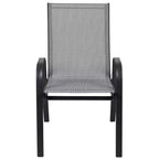 Merrick Lane Lot de 4 chaises de patio empilables Manado en métal avec matériau Flex Comfort