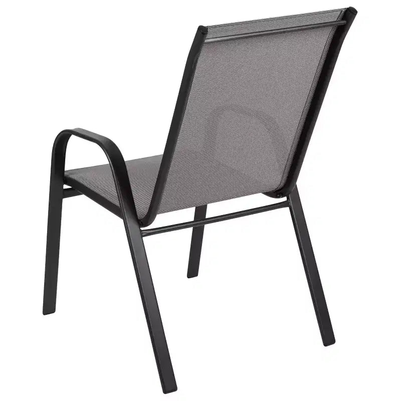 Merrick Lane Lot de 4 chaises de patio empilables Manado en métal avec matériau Flex Comfort