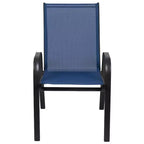 Merrick Lane Lot de 4 chaises de patio empilables Manado en métal avec matériau Flex Comfort