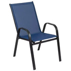 Merrick Lane Lot de 4 chaises de patio empilables Manado en métal avec matériau Flex Comfort