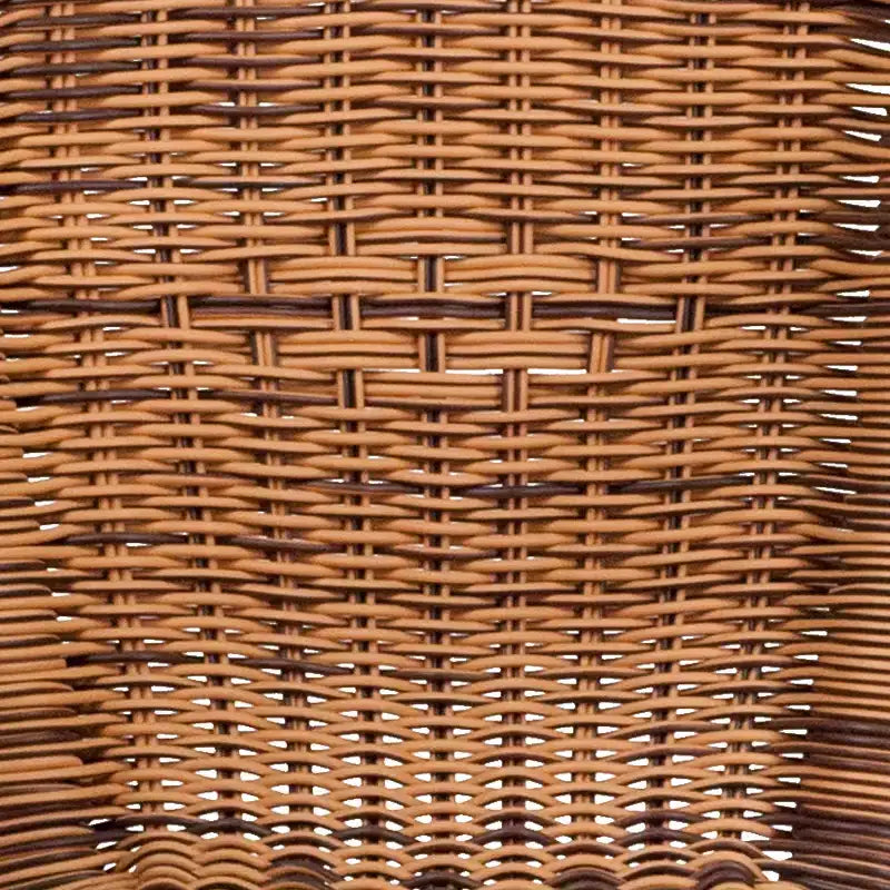 Sedia impilabile da esterni in rattan Merrick Lane serie Esna con telaio in alluminio effetto bambù e braccioli integrati