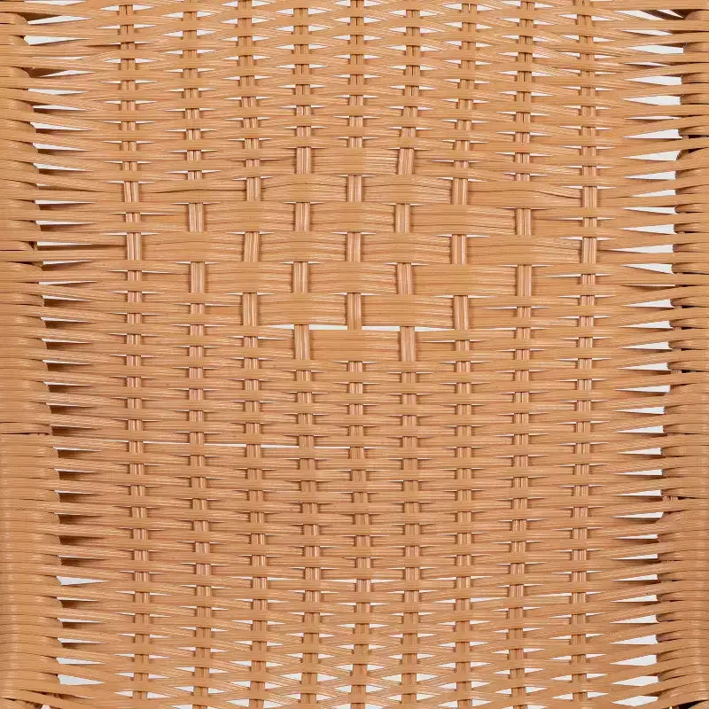 Sedia impilabile da ristorante Emma and Oliver 4 Pack in Rattan per interni ed esterni con schienale curvo