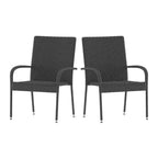Flash Furniture Maxim Indoor/Outdoor Wicker Dining Chairs with Fade & Weather-Resistant Steel Frames for Patio and Deck