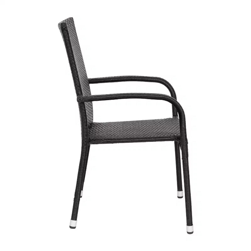 Sedie da pranzo in vimini Flash Furniture Maxim per interni/esterni con telaio in acciaio resistente allo sbiadimento e alle intemperie per patio e ponte