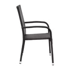 Sedie da pranzo in vimini Flash Furniture Maxim per interni/esterni con telaio in acciaio resistente allo sbiadimento e alle intemperie per patio e ponte