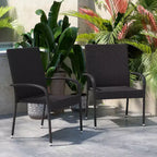 Sedie da pranzo in vimini Flash Furniture Maxim per interni/esterni con telaio in acciaio resistente allo sbiadimento e alle intemperie per patio e ponte