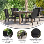 Sedie da pranzo in vimini Flash Furniture Maxim per interni/esterni con telaio in acciaio resistente allo sbiadimento e alle intemperie per patio e ponte