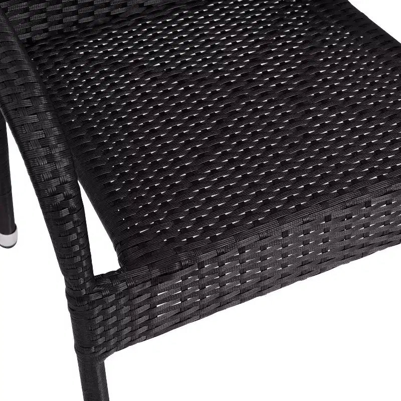 Sedie da pranzo in vimini Flash Furniture Maxim per interni/esterni con telaio in acciaio resistente allo sbiadimento e alle intemperie per patio e ponte