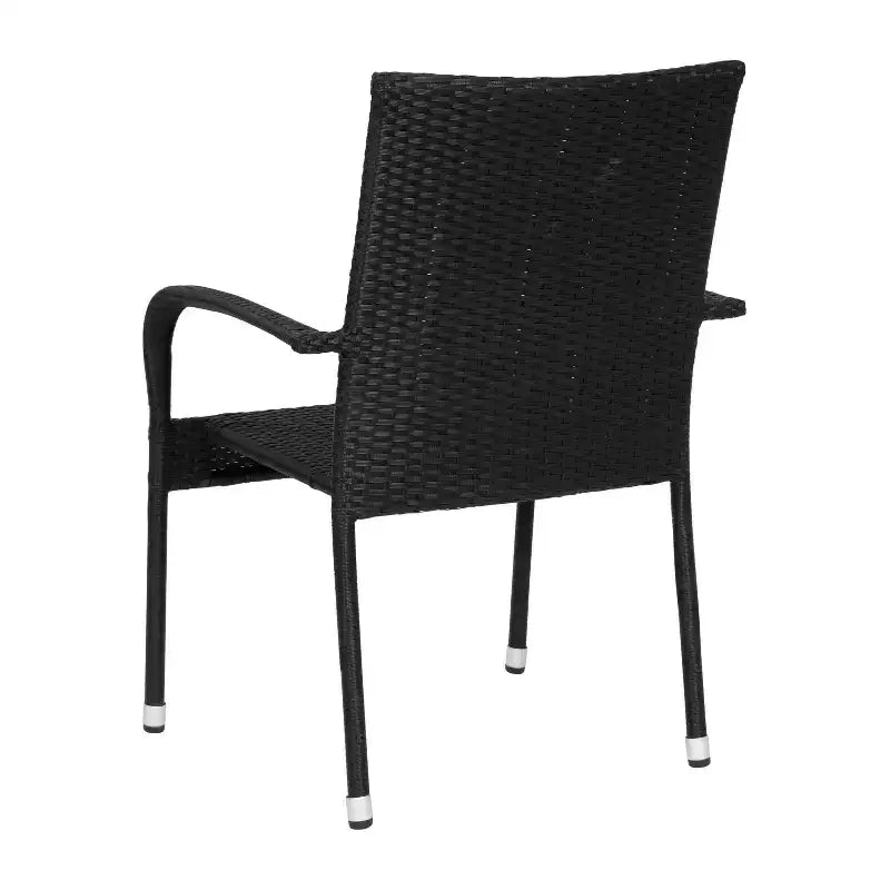 Sedie da pranzo in vimini Flash Furniture Maxim per interni/esterni con telaio in acciaio resistente allo sbiadimento e alle intemperie per patio e ponte