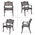 Costway 4PCS Patio Dining Bistro Chair All Weather Cast Aluminum Armrest Garden