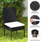 Costway Set di 4 Sedie da Pranzo da Esterno in Rattan con Cuscini su Seduta e Schienale