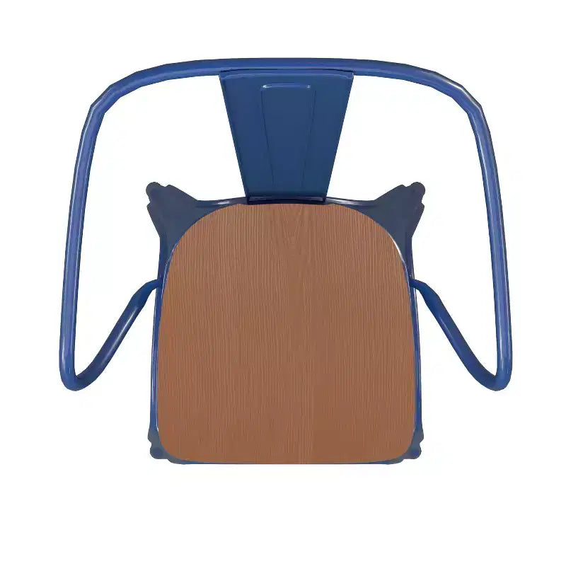 Flash Furniture Luna, sedia impilabile da interno ed esterno in metallo di livello commerciale con braccioli, seduta in polistirene per tutte le stagioni e schienale con stecche verticali