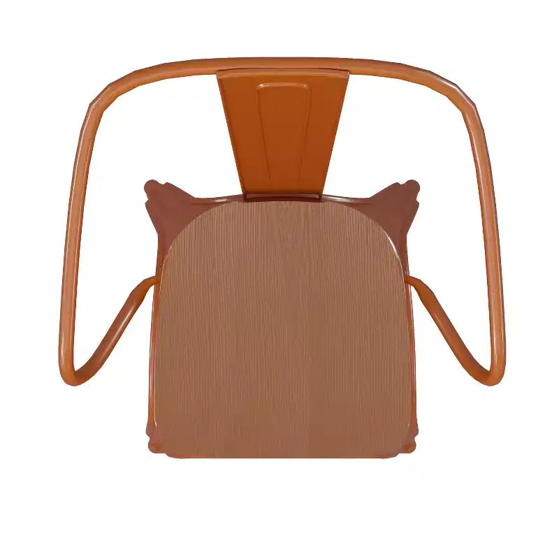Flash Furniture Luna, sedia impilabile da interno ed esterno in metallo di livello commerciale con braccioli, seduta in polistirene per tutte le stagioni e schienale con stecche verticali