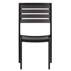 Flash Furniture Lark Sedia da esterno con doghe in poly finto teak, set da 2