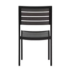 Flash Furniture Lark Sedia da esterno con doghe in poly finto teak, set da 2
