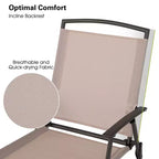 Costway 2 sedie pieghevoli da pranzo per esterni con braccioli, telaio in acciaio, beige/grigio