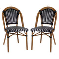 Merrick Lane Sacha Stacking Bistro Chair with PE Seat and Back and Aluminum Frame for Indoor/Outdoor Use