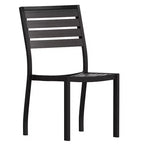 Emma and Oliver 2 Pack Outdoor Faux Teak Side Chair with Poly Slats - Teak Patio Chair
