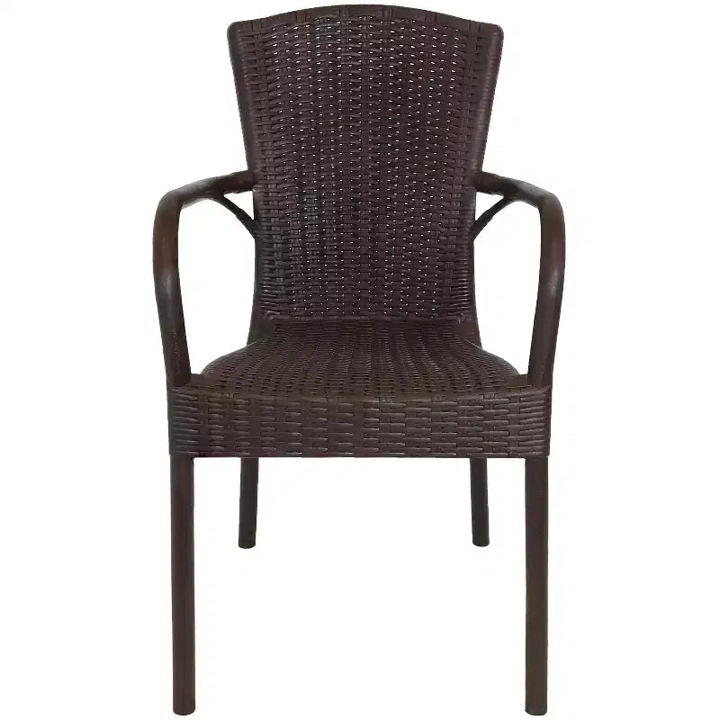 Chaise de salle à manger Sunnydaze Segesta d'extérieur/d'intérieur de qualité commerciale en plastique au design imitation bois, résistante aux intempéries