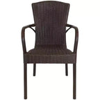 Chaise de salle à manger Sunnydaze Segesta d'extérieur/d'intérieur de qualité commerciale en plastique au design imitation bois, résistante aux intempéries