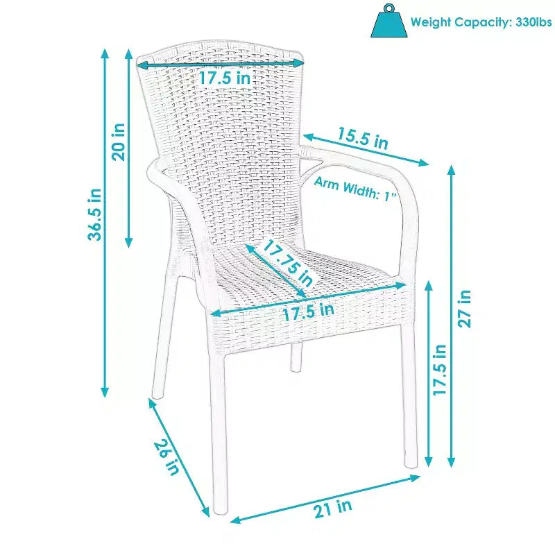 Chaise de salle à manger Sunnydaze Segesta d'extérieur/d'intérieur de qualité commerciale en plastique au design imitation bois, résistante aux intempéries